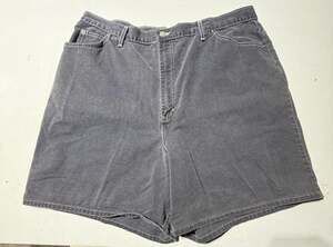 Fore Warned Vintage Black Denim Shorts Size 24 Contrast Stitching